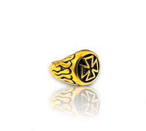 ANILLO DE ACERO INOXIDABLE: CON CRUZ DE LOS TEMPLARIOS