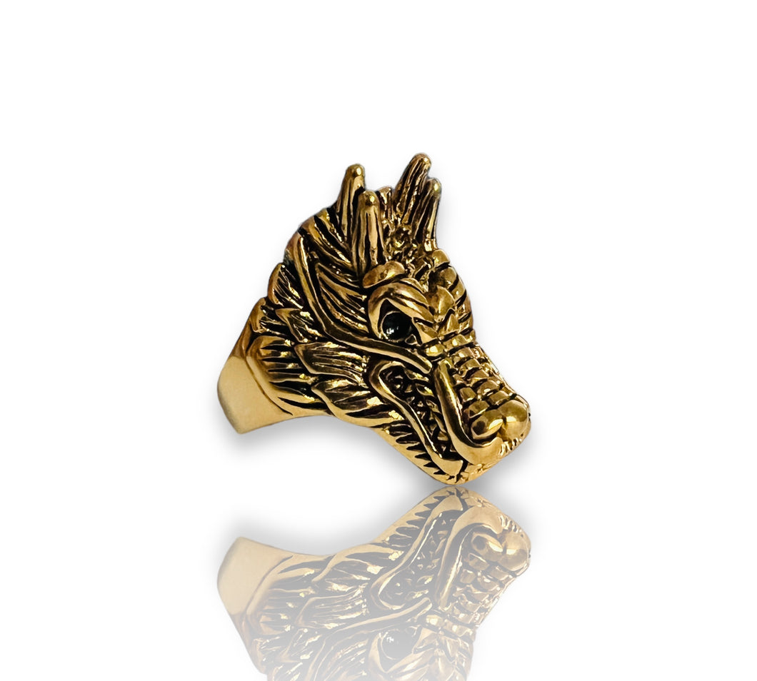 ANILLO ACERO INOXIDABLE: CABEZA DE DRAGON